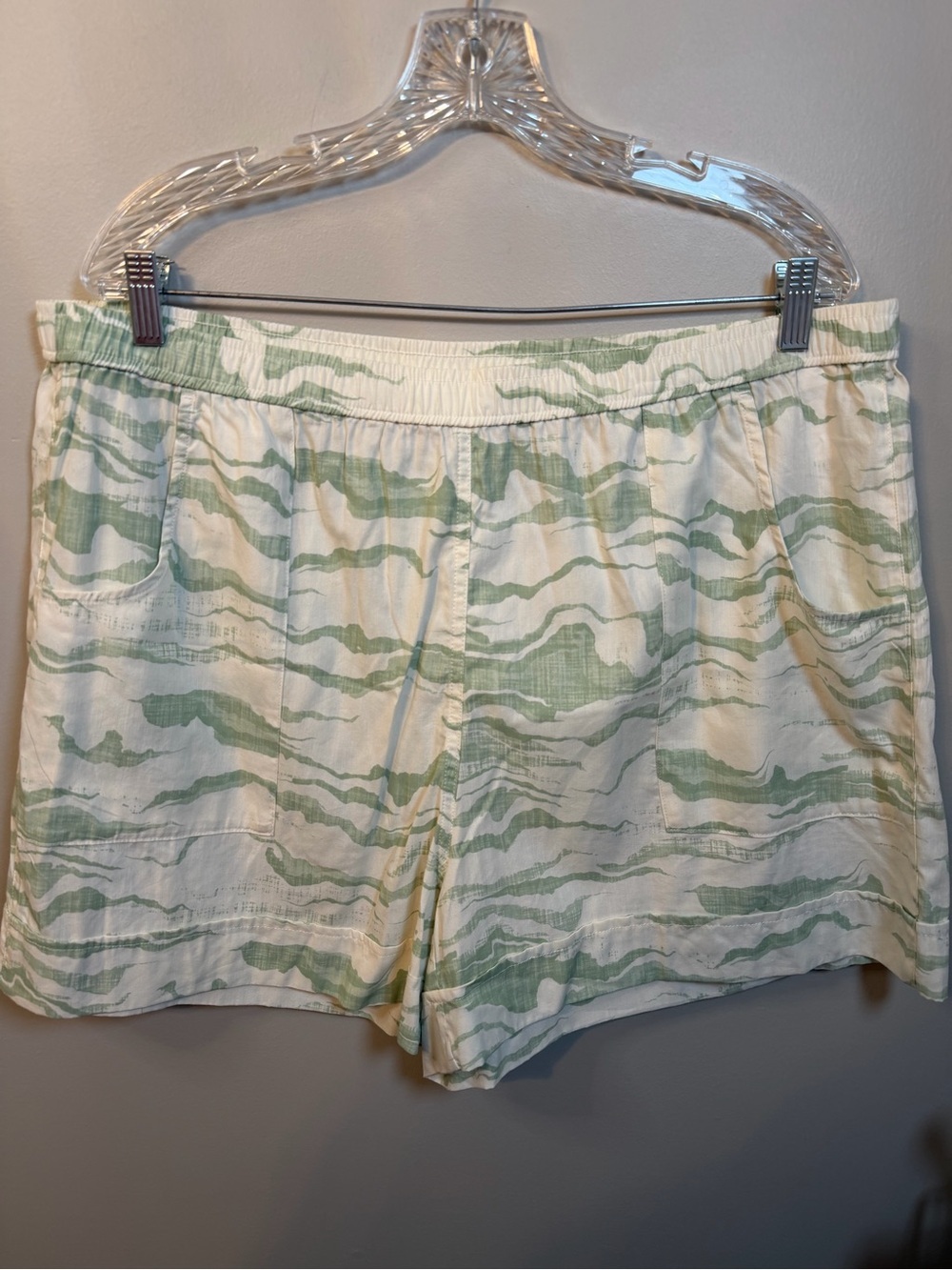 Alpine Design Women's Light Green and White Athletic Shorts